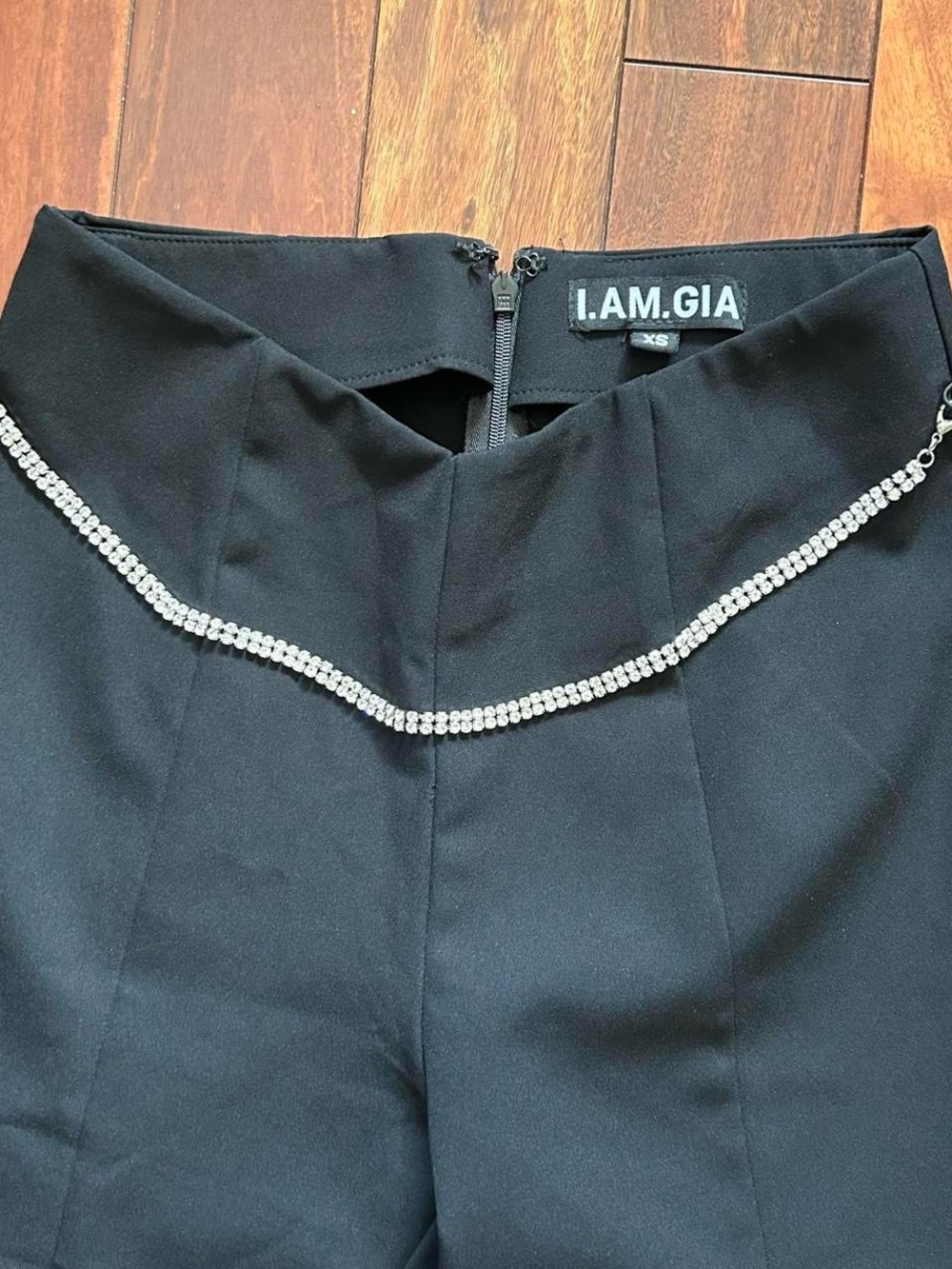 I.AM.GIA Black Rhinestone Chain Pants - Picture 6 of 6